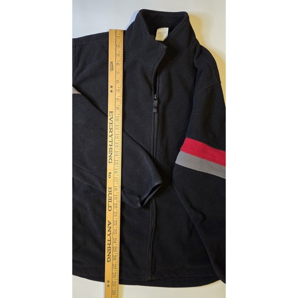 EAGLE‎ CANYON Men's Full Zipper Fleece Jacket Retro Colorblock Black Red Size XL - Picture 8 of 10
